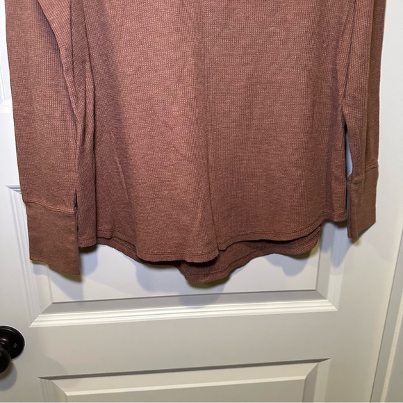Terra & Sky Brown V Neck Henley Thermal Top size 0X - Picture 6 of 8